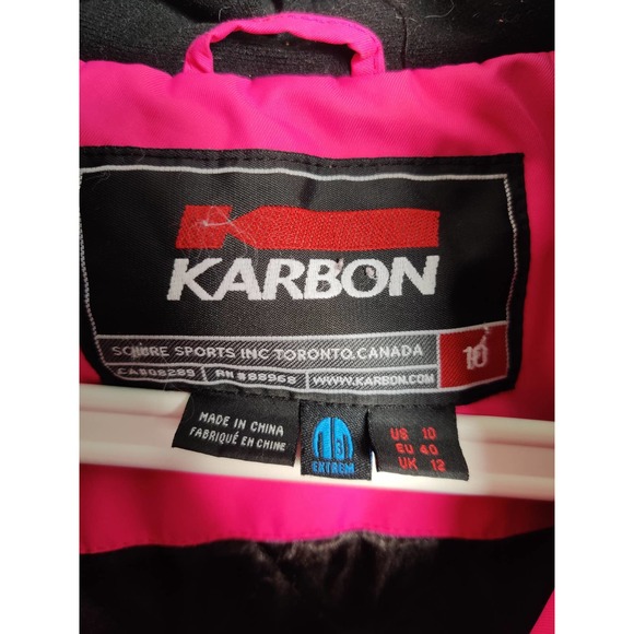 (V) RARE Karbon Women snow jacket winter ski snowboard pink waterproof sz 10 - Picture 6 of 12